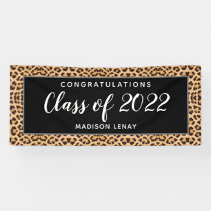 Graduation Class of 2022 Leopard Personalized Banner