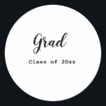 Graduation class of 2023 congratulation add your n classic round sticker<br><div class="desc">Design</div>
