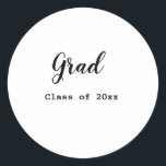 Graduation class of 2023 congratulation add your n classic round sticker<br><div class="desc">Design</div>