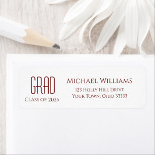Graduation Class of 2024 Minimalist Return Address