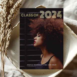 Graduation Class of 2024 Modern Typography Gold