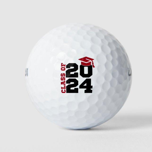 Graduation Class of 2024 Red and Black Golf Balls (Front)