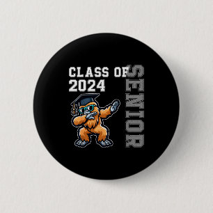 Graduation class of 2024 senior bigfoot high schoo 6 cm round badge