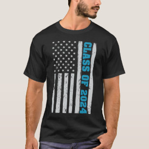 Graduation Class of 2024 Vintage Us American Flag T-Shirt