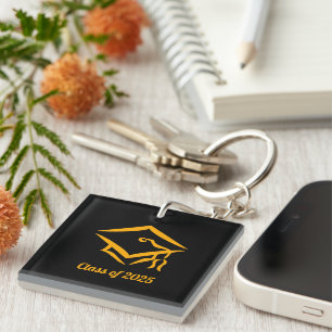Graduation Class of 2025 BLKGLD Customise Year Key Ring