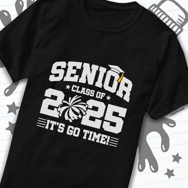 Graduation Class of 2025 Cheerleader Cheer Senior T-Shirt (Creator Uploaded)