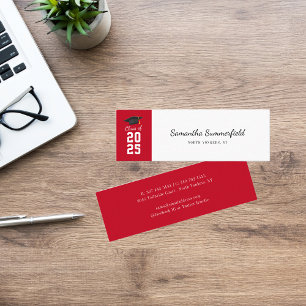 Graduation Class of 2025 Elegant Grad Calling Mini Business Card