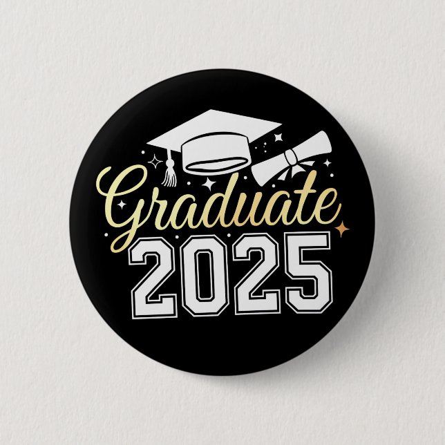 Graduation Class Of 2025 Graduate 6 Cm Round Badge (Front)