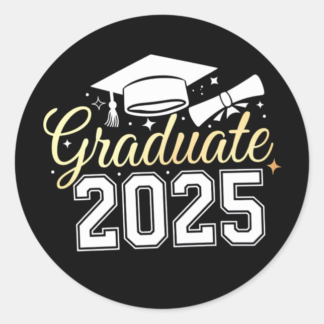 Graduation Class Of 2025 Graduate Classic Round Sticker (Front)