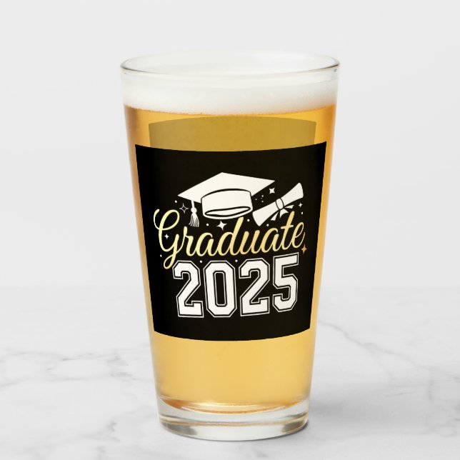 Graduation Class Of 2025 Graduate Glass (Front Filled)