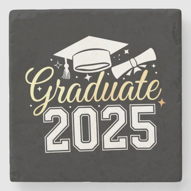 Graduation Class Of 2025 Graduate Stone Coaster (Front)