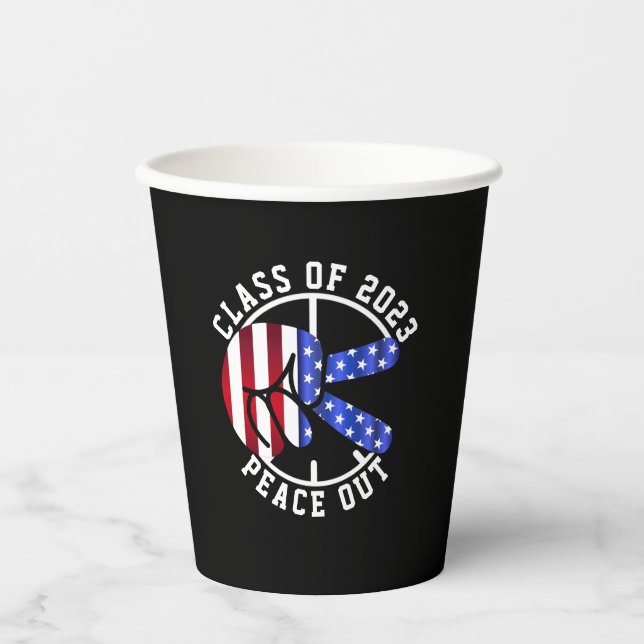 Graduation Class Of 2025 Peace Out Graduate Party Paper Cups (Front)
