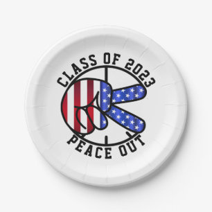 Graduation Class Of 2025 Peace Out Party Supplies  Paper Plate