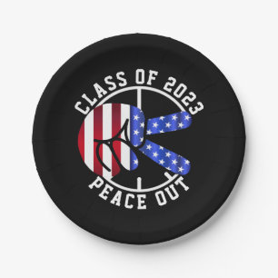 Graduation Class Of 2025 Peace Out Party Supplies  Paper Plate