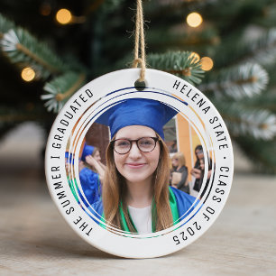 Graduation Class of 2025 Photo Keepsake Ceramic Tree Decoration