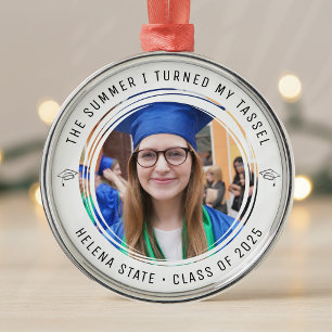 Graduation Class of 2025 Photo Keepsake Metal Tree Decoration