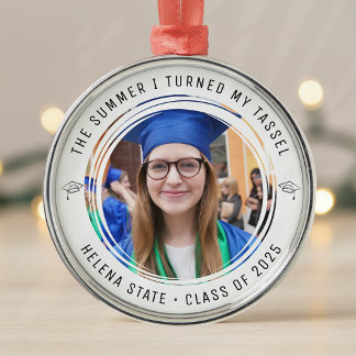 Graduation Class of 2025 Photo Keepsake Metal Tree Decoration