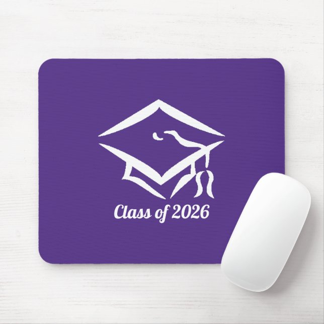 Graduation Class of 2025 PURWHT Customize Year Mouse Mat (With Mouse)