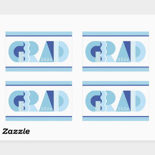 Graduation class of 2026 blue gift rectangular sticker