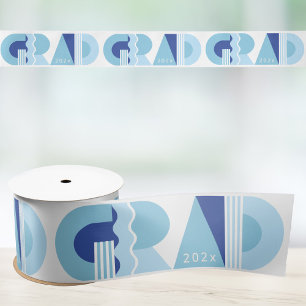 Graduation class of 2026 blue gift wrapping satin ribbon