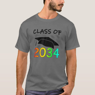 Graduation Class Of 2034 Hand Prints Space K -12Th T-Shirt