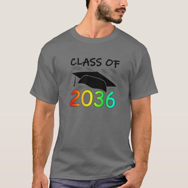 Graduation Class Of 2036 Hand Prints Space K -12Th T-Shirt (Front)