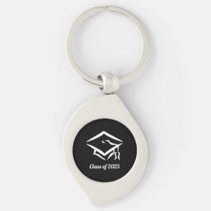 Graduation Class of 20?? BLKWHT Customise Year Key Ring