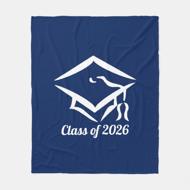 Graduation Class of 20?? BLUCLWHT Customise Year Fleece Blanket (Front)