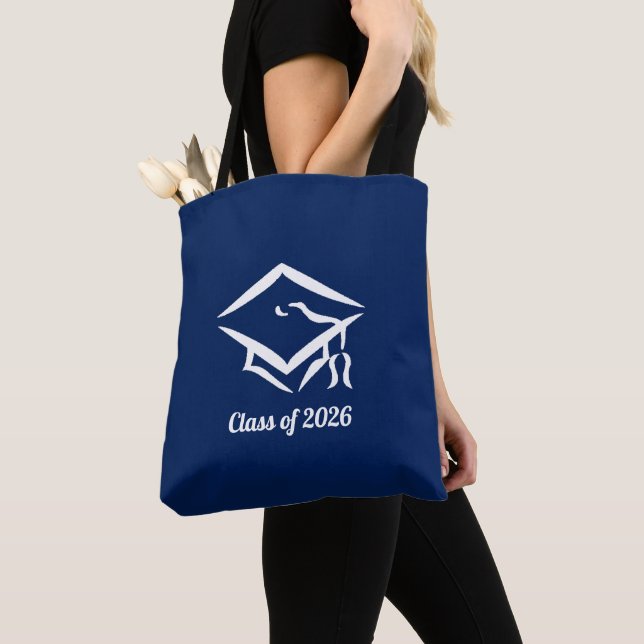 Graduation Class of 20?? BLUCLWHT Customise Year Tote Bag (Close Up)