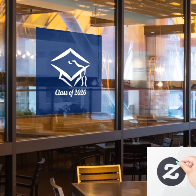 Graduation Class of 20?? BLUCLWHT Customise Year Window Cling (Restaurant Window)