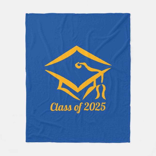 Graduation Class of 20?? BLUGLD Customise Year Fleece Blanket (Front)