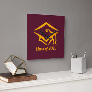 Graduation Class of 20?? BURGLD Customise Year Square Wall Clock