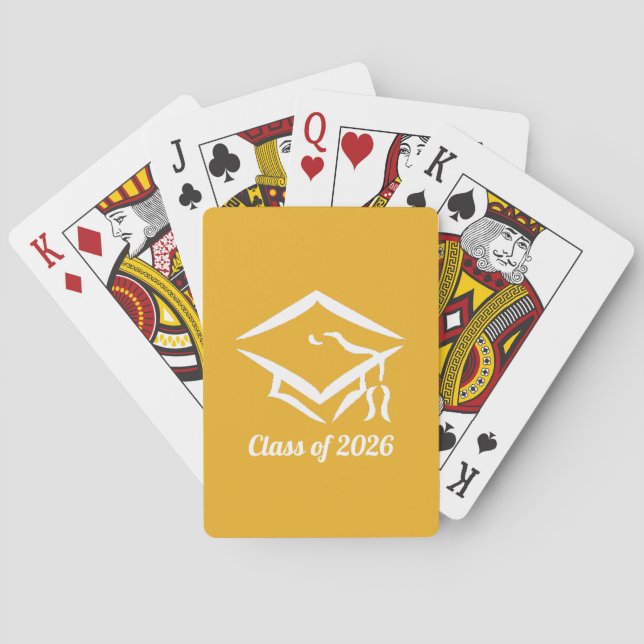 Graduation Class of 20?? GLDWHT Custom Year Name Playing Cards (Back)