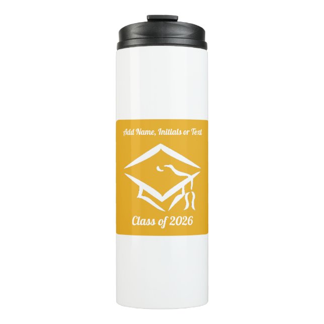 Graduation Class of 20?? GLDWHT Customize Year Thermal Tumbler (Front)