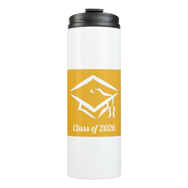 Graduation Class of 20?? GLDWHT Customize Year Thermal Tumbler (Front)