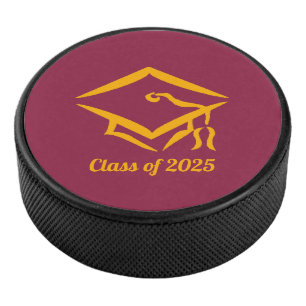 Graduation Class of 20?? MRNGLD Custom Year Name Hockey Puck