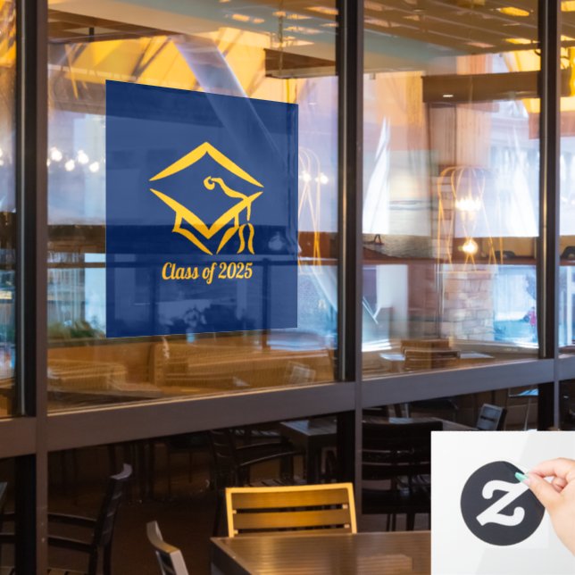 Graduation Class of 20?? NVYGLD Customise Year Window Cling (Restaurant Window)