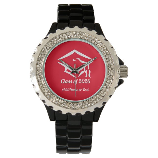 Graduation Class of 20?? REDWHT Custom Year Name Watch (Front)