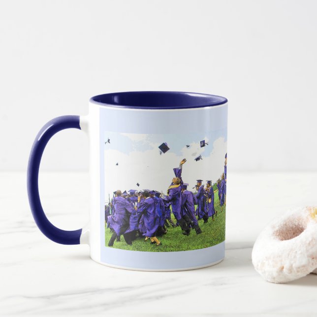 Graduation Class of 20XX African American Photo Mug (With Donut)