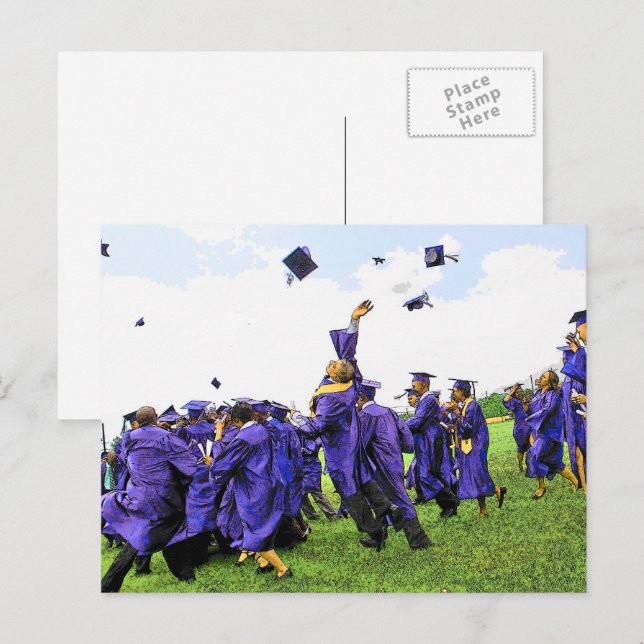 Graduation Class of 20XX African American Photo Postcard (Front/Back)