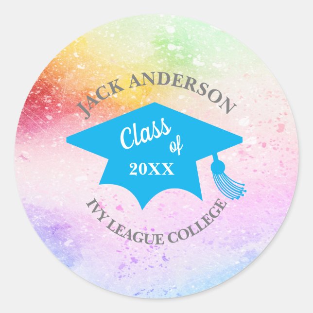 Graduation Class of 20XX Custom Personalized Throw Classic Round Sticker (Front)