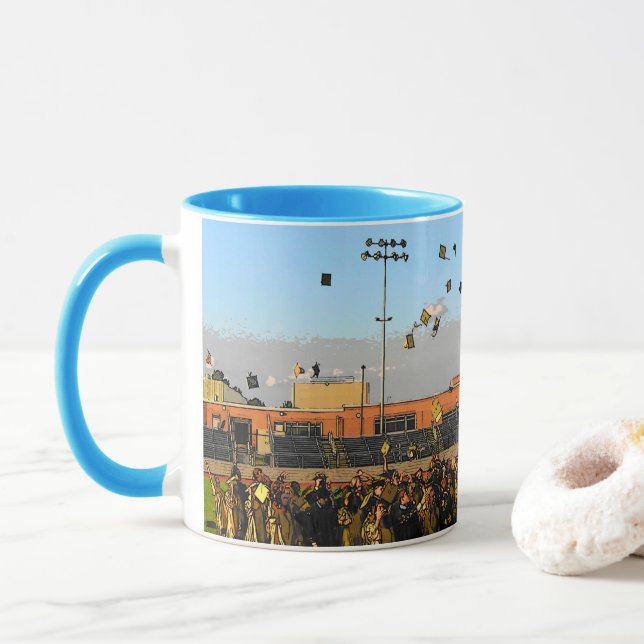 Graduation Class of 20XX on Field Mug (With Donut)