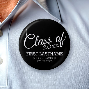 Graduation Class of ADD YEAR Custom Name School 6 Cm Round Badge