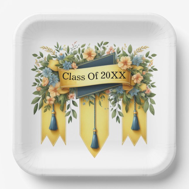 Graduation Class Of Customised Paper Plate (Front)