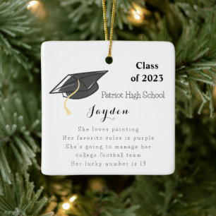 Graduation Class of Fun Facts Custom Ceramic Ornament