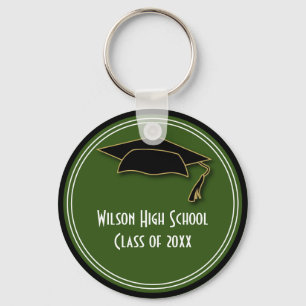 Graduation Class of Keepsake Green School Colour Key Ring