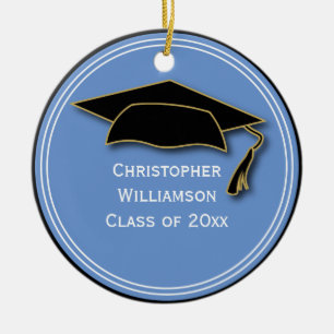 Graduation Class of Keepsake School Light Blue Ceramic Tree Decoration