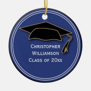 Graduation Class of Keepsake School Memento Blue Ceramic Tree Decoration