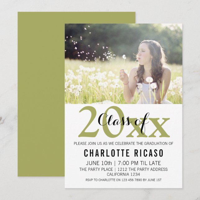 Graduation Class of Modern Personalised Invitation (Front/Back)
