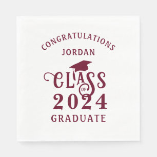 Graduation Class of Year Congrats Custom Colour Napkin